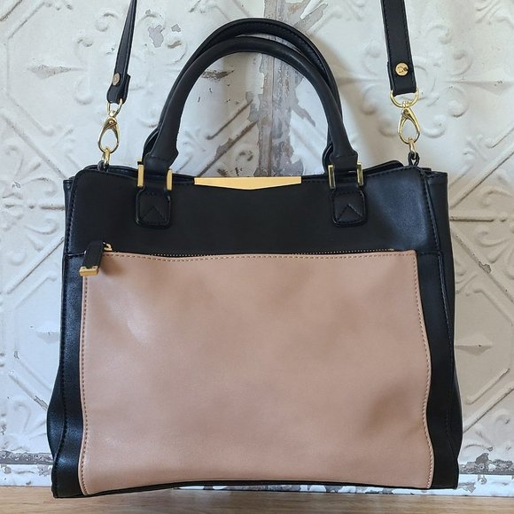 Danielle Nicole Handbags - Danielle Nicole Black Tan Crossbody Handbag Convertible